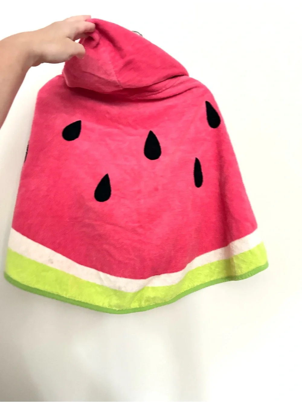Huntington Home Girls Pink & Green Watermelon Kids Hooded Towel Poncho